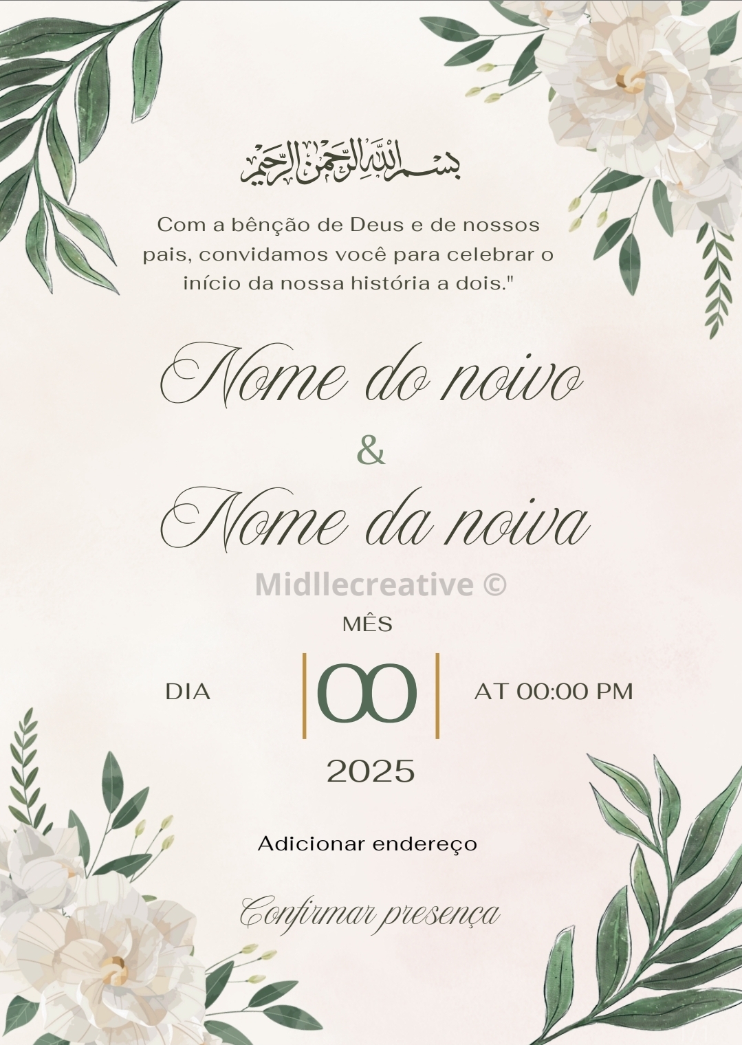 Convite digital de casamento